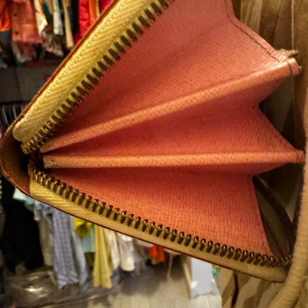 Louis Vuitton Pink and Brown Wallet with Gold Zipper - Picture 6 of 7